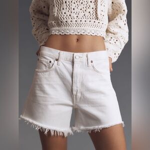 Agolde White Jean Shorts for Women